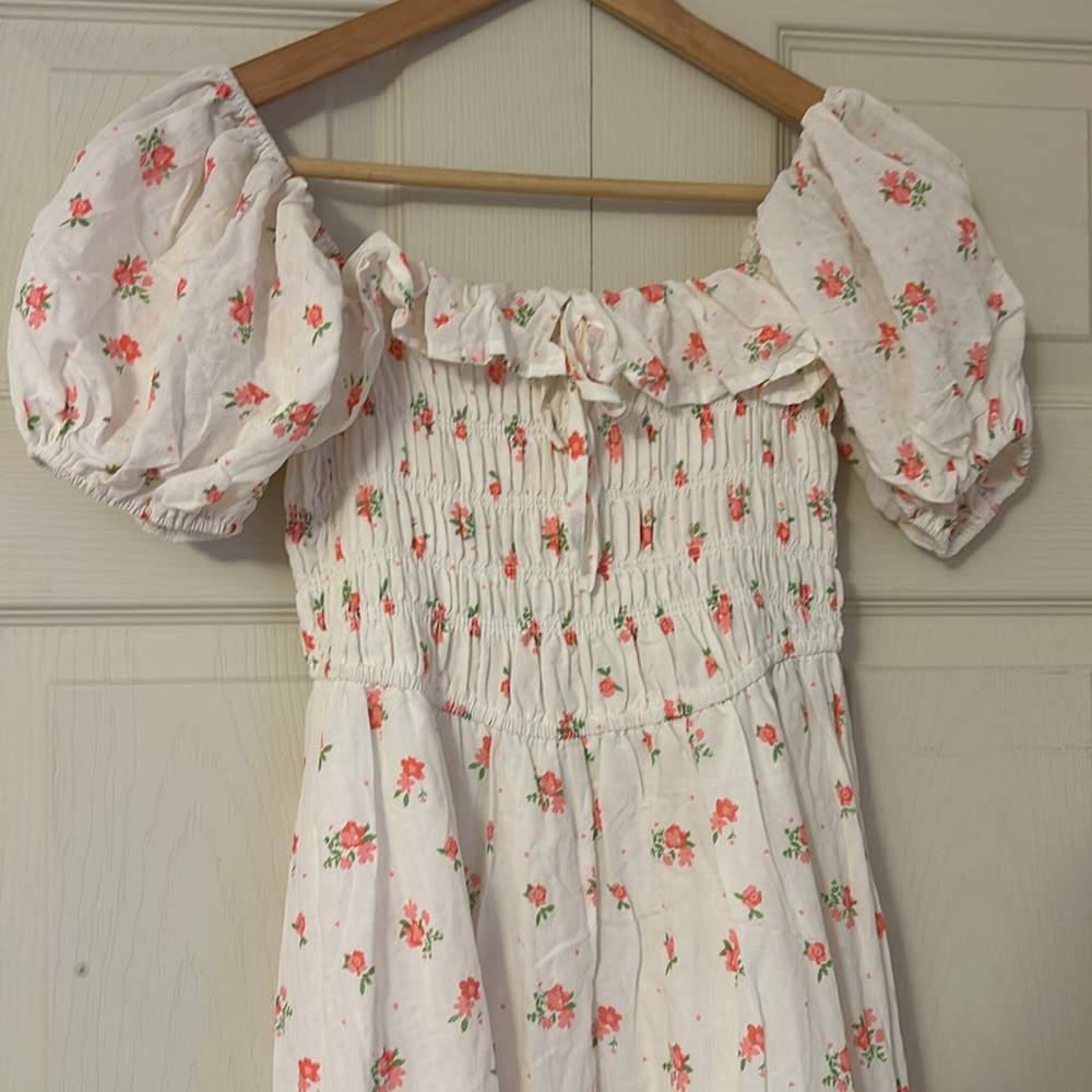 NWT R.Vivimos Summer Floral Print Puff Sleeves Vintage Ruffles Midi Dress size M - Picture 8 of 12